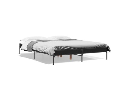 vidaXL Posteľný rám čierny 150x200 cm kompozitné drevo a kov