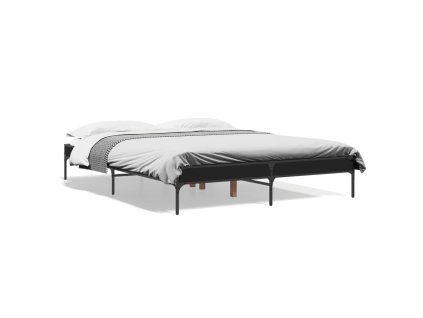 vidaXL Posteľný rám čierny 140x200 cm kompozitné drevo a kov