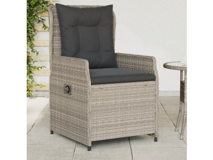 vidaXL Záhradné sklápacie stoličky 2 ks bledosivé polyratan