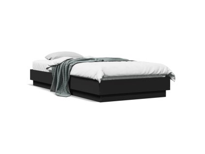 vidaXL Posteľný rám čierny 100x200 cm borovicový masív