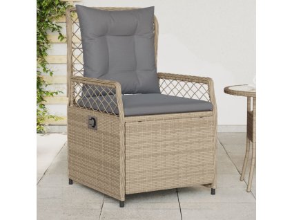 vidaXL Záhradné sklápacie stoličky 2 ks béžové polyratan