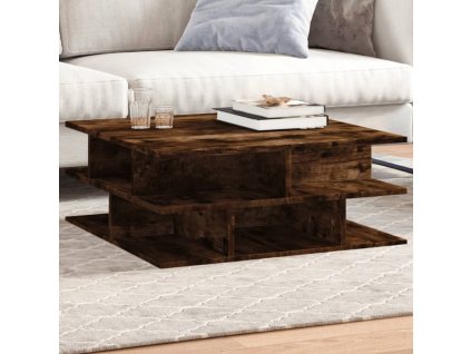 vidaXL Konferenčný stolík dymový dub 70x70x29 cm kompozitné drevo