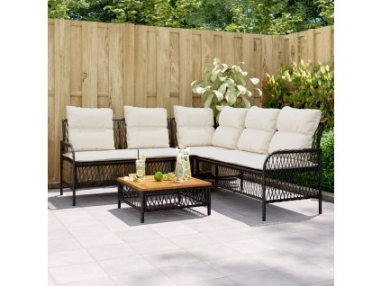 vidaXL 2-dielna záhradná sedacia súprava s podložkami čierna polyratan