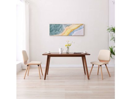 vidaXL Jedálenské stoličky 2 ks krémové umelá koža