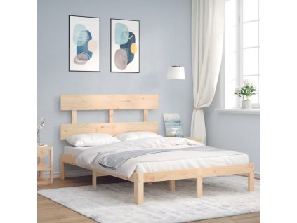 vidaXL Posteľný rám s čelom 140x200 cm masívne drevo