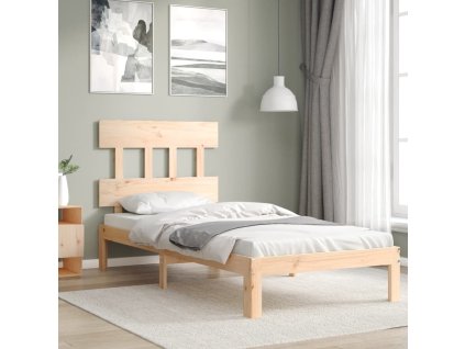 vidaXL Posteľný rám s čelom 90x200 cm masívne drevo