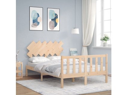 vidaXL Posteľný rám s čelom 120x200 cm masívne drevo