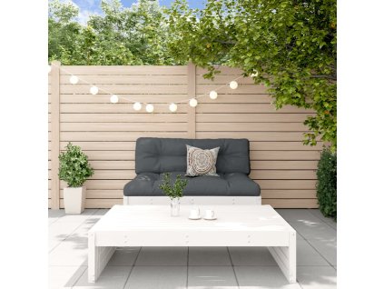 vidaXL 2-dielna záhradná sedacia súprava a vankúše biela masív