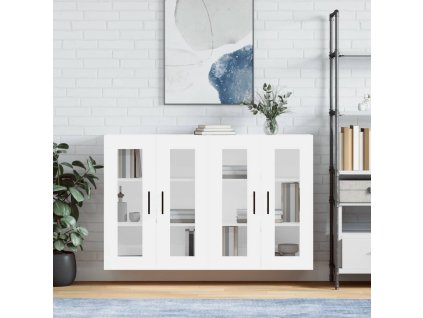 vidaXL Nástenné skrinky 2 ks biele kompozitné drevo