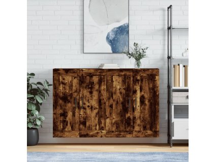 vidaXL Nástenné skrinky 2 ks dymový dub kompozitné drevo