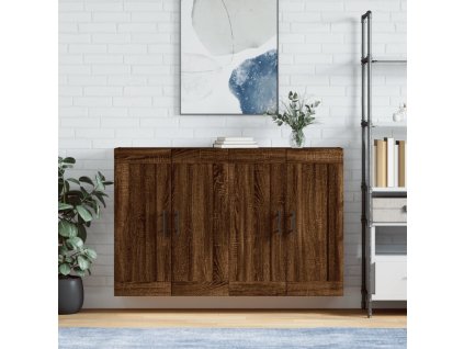 vidaXL Nástenné skrinky 2 ks hnedý dub kompozitné drevo