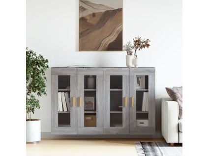 vidaXL Nástenné skrinky 2 ks sivý dub sonoma kompozitné drevo