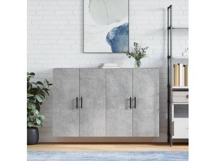 vidaXL Nástenné skrinky 2 ks betónové sivé 69,5x34x90 cm