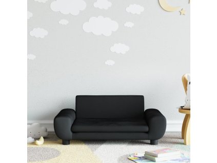 vidaXL Detská pohovka čierna 70x45x33 cm zamat