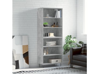 vidaXL Vysoká skrinka betónová 69,5x32,5x180 cm kompozitné drevo