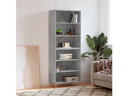 vidaXL Vysoká skrinka betónová 69,5x32,5x180 cm kompozitné drevo