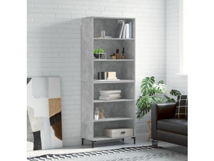 vidaXL Vysoká skrinka betónová 69,5x32,5x180 cm kompozitné drevo