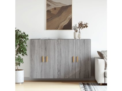 vidaXL Nástenné skrinky 2 ks sivý dub sonoma kompozitné drevo