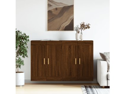 vidaXL Nástenné skrinky 2 ks hnedý dub kompozitné drevo