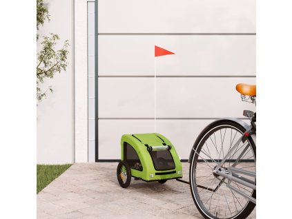 vidaXL Cyklovozík pre zvieratá, zelený, oxfordská látka, železo