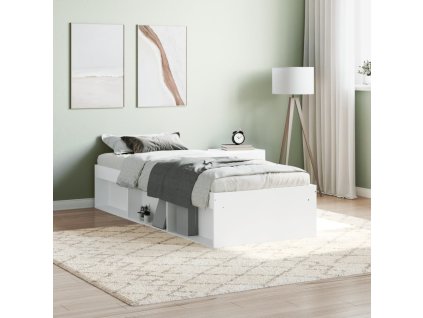 vidaXL Posteľný rám biely 75x190 cm malé jednolôžko