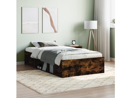 vidaXL Posteľný rám dymový dub 90x200 cm