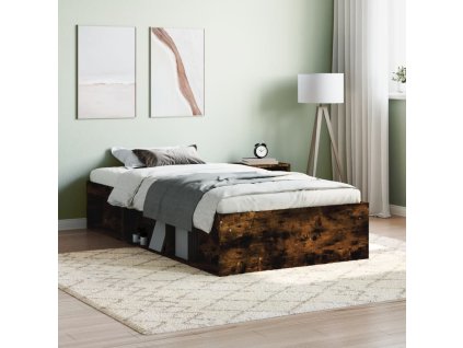 vidaXL Posteľný rám dymový dub 90x190 cm