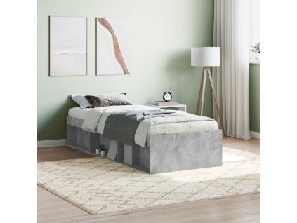 vidaXL Posteľný rám betónovo sivý 75x190 cm malé jednolôžko
