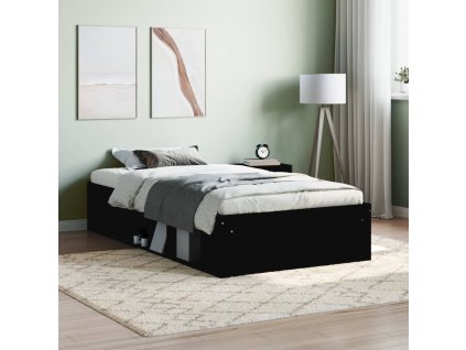 vidaXL Posteľný rám čierny 90x200 cm