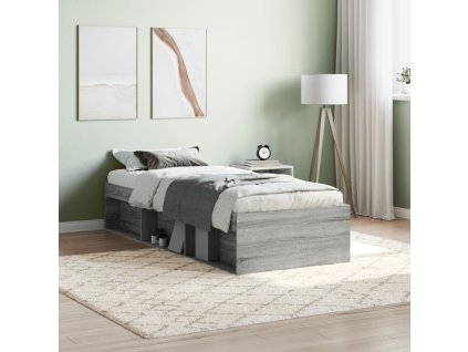 vidaXL Posteľný rám sivý sonoma 75x190 cm malé jednolôžko