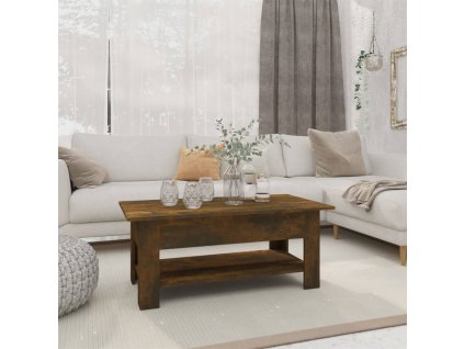 vidaXL Konferenčný stolík dymový dub 102x55x42 cm kompozitné drevo