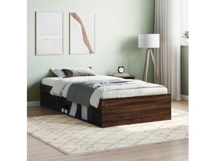 vidaXL Posteľný rám hnedý dub 100x200 cm