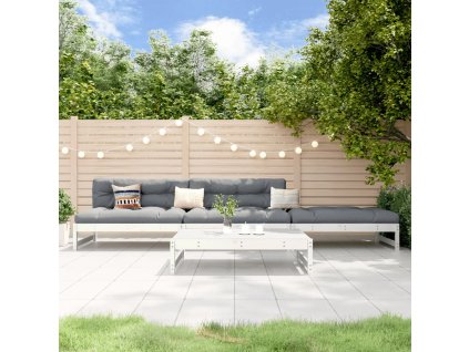 vidaXL 4-dielna záhradná sedacia súprava biela borovicový masív