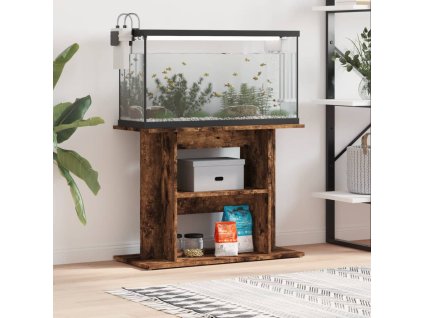 vidaXL Stojan na akvárium dymový dub 80x35x60 cm kompozitné drevo