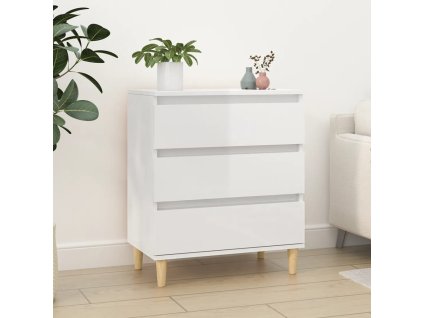 vidaXL Komoda vysoký lesk biela 60x35x70 cm spracované drevo