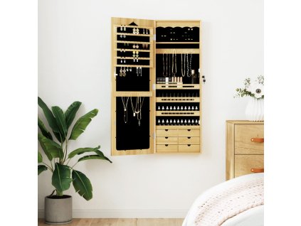 vidaXL Zrkadlová skrinka na šperky nástenná 37,5x10x106 cm