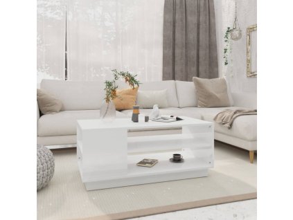 vidaXL Konferenčný stolík biely 102x55x43 cm drevotrieska