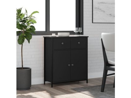 vidaXL Komoda čierna 70x30x80 cm kompozitné drevo