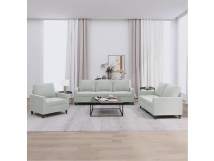 vidaXL 3-dielna sedacia súprava s vankúšmi bledosivá zamat