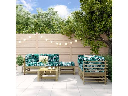 vidaXL 6-dielna záhradná sedacia súprava impregnovaná borovica