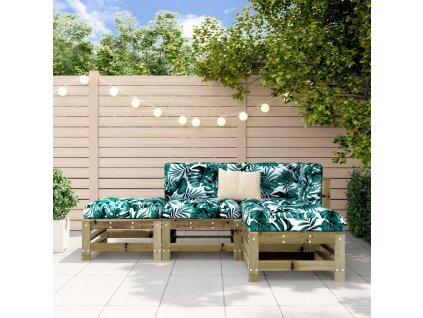 vidaXL 4-dielna záhradná sedacia súprava impregnovaná borovica