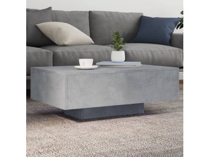 vidaXL Konferenčný stolík s LED svetlami betónovo sivý 85x55x31 cm