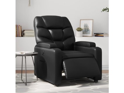 vidaXL Elektrické sklápacie kreslo čierne umelá koža