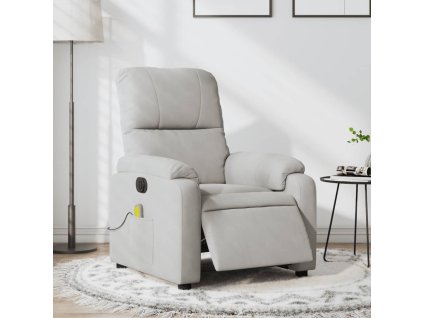 vidaXL Elektrické masážne skláp. kreslo bledosivé mikrovláknová látka