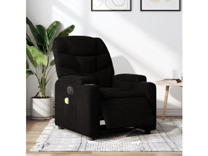 vidaXL Elektrické masážne kreslo čierne látka