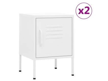 vidaXL Nočné stolíky 2 ks biely 35x35x51 cm oceľ