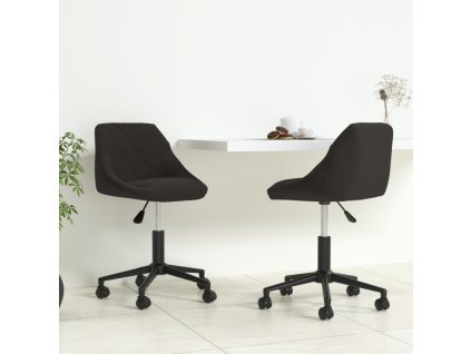 vidaXL Otočné jedálenské stoličky 2 ks čierne zamatové