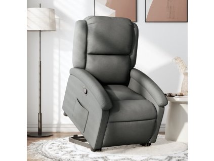 vidaXL Zdvíhacie a sklápacie kreslo tmavosivé látka