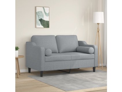 vidaXL 2-miestna pohovka s vankúšmi svetlosivá 120 cm látka