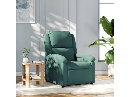 vidaXL Sklápacie kreslo, tmavozelené, zamat